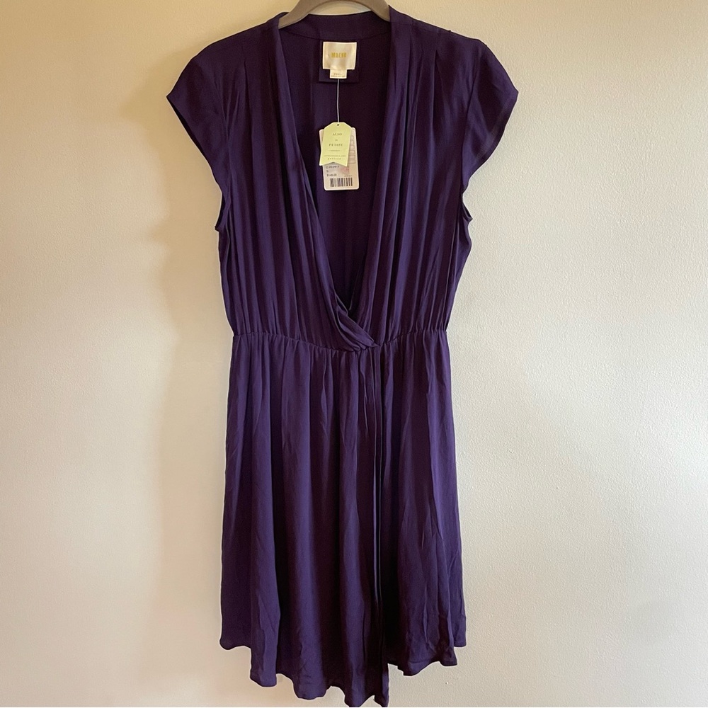 Anthropologie Maeve Purple Wrap dress size small. Plunging neck. Sweet and flowy